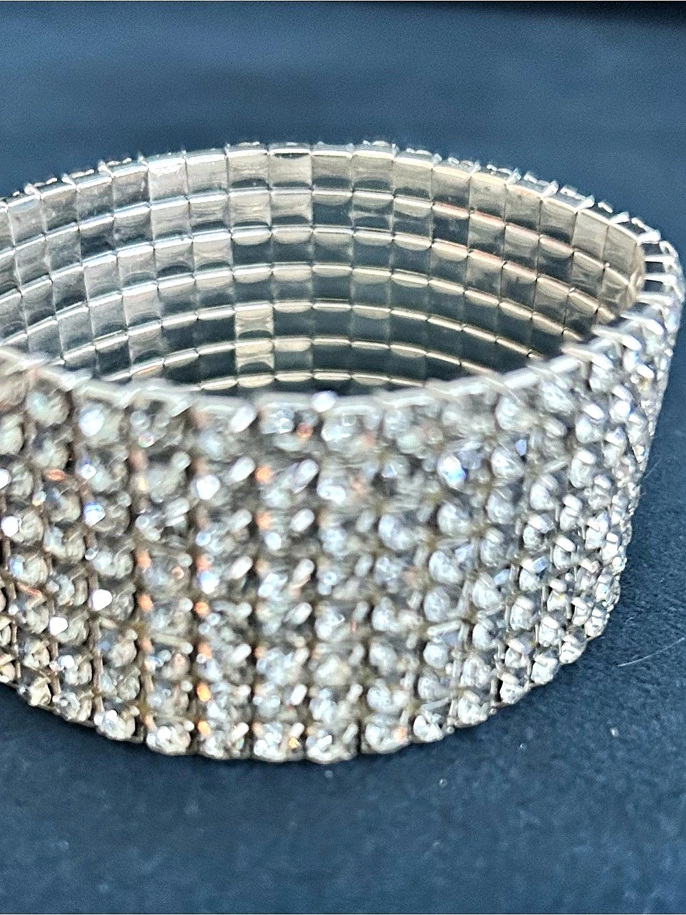Crystal Stretch Bracelet in Silver Like New
